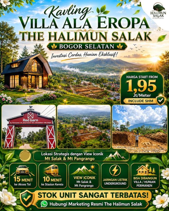 Di jual tanah kavling legalitas SHM